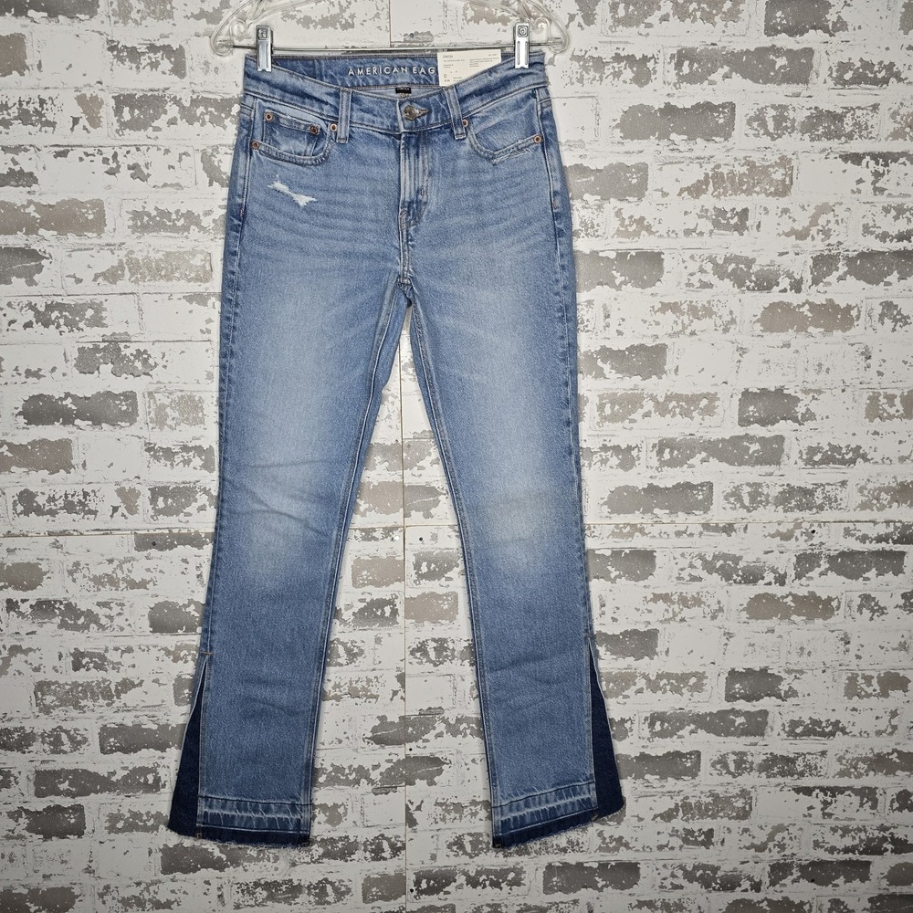 NWT American Eagle Jeans Womens 0 Reg Bootcut Boho '90s Low Rise Skinny Kick